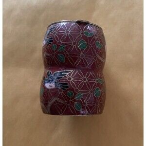 Vintage Chinese Cloisonne Bird Floral Enamel Trinket Pill Snuff Box Brass Enamel